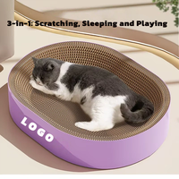 Lit-griffoir pour chat en carton ondulé écologique, durable, pour chaton d'intérieur, mobilier pour animaux de compagnie, jouets et accessoires pour chat, motif dessin animé