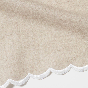 Napperons de mariage à bords festonnés, serviettes en lin pur, monogramme brodé sur mesure, bord vert bleu, serviette en lin - Product Image 5