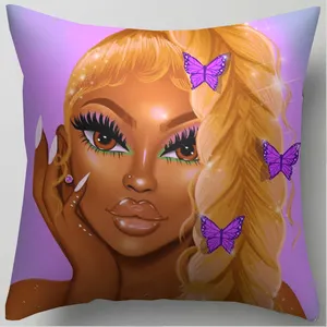 Nhung Đen Cô Gái Ném Gối Trường Hợp, Người Mỹ Gốc Phi Sexy Afro Girl ,Kilim Gối Bao Gồm Trang Trí Pillowcase Cushion Covers