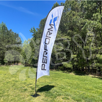 Publicité écologique Extérieur Intérieur Plage Drapeau Stand Bannières Crème Glacée Marque Promo Lame Spike Aluminium 2M 3M 4M 5M Drapeau de Plage Personnalisé