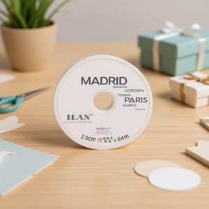 Iln Cinta De Correa 2.5Cm X 64M Madrid White <b>Ribbons</b> - Product Image 2