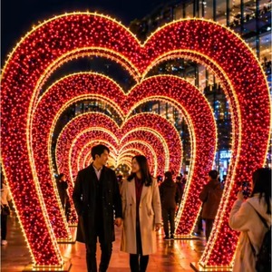 Customized 3D Love Theme Tunnel Light <b>Christmas</b> <b>Decoration</b> <b>Led</b> Lighting Arch Outdoor <b>Decoration</b> Motif Light - Product Image 3