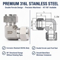 Raccord coudé en acier inoxydable 316 fileté NPT à 90 degrés pour système hydraulique haute pression
