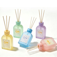 Bouteille diffuseur à roseaux en verre givré rose mat de luxe vide de 100 ml, 120 ml, 3,4 oz, 4 oz avec bouchon et bâtonnets diffuseurs, coffret cadeau