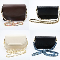 Accessoires de sac bandoulière pour femme : Chaîne en dentelle métallique avec strass Crystal AB DIY, sangle en fer et garniture en dentelle PU