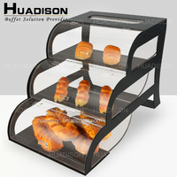 Huadison hôtel banquet buffet alimentaire présentoir 3 niveaux acrylique boulangerie vitrine dessert gâteau présentoir