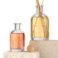 Diffuseur de roseaux de parfum de maison vide de luxe en forme d'octogone de 100ml 250ml 500ml avec capuchon