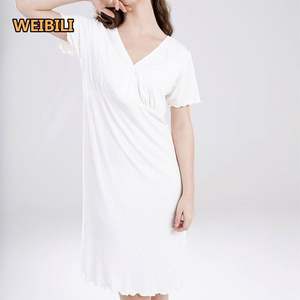 OEM vente en gros M-3XL été lâche croisé avant ouvert allaitement décontracté maternité vêtements d'allaitement <span class=keywords><strong>grossesse</strong></span> femmes <span class=keywords><strong>longue</strong></span> <span class=keywords><strong>robe</strong></span> - Product Image 4