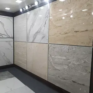 Piastrella per pavimento 60x60 piastrella in marmo lucido smalto lucido gres porcellanato pavimento interno lucido Creta Beige piastrelle 600x600