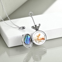 Bijoux fins en argent Sterling 925 oxydé gravé colibri ormeau coquille pendentif urne collier