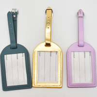 Étiquettes de bagage en faux cuir véritable personnalisées étiquettes d'identification de nom vierges étiquette bagage