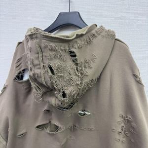 Sudadera con Capucha de Diseño Personalizado, Impresa, Transpirable, Ecológica, de Algodón Grueso y Pesado, Estilo Vintage, Lavado Ácido, Desgastada, Decolorada por el Sol, con Cierre - Product Image 3