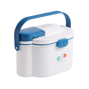 <b>Plastic</b> Medicine <b>Box</b> With Layered Storage Lockable Portable Home Pill Storage Case <b>Large</b> Capacity Childrens Pillbox - Product Image 5