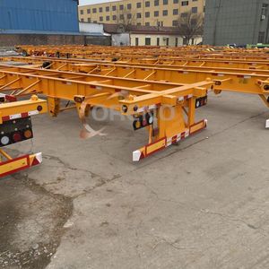 Châssis de semi-<span class=keywords><strong>remorque</strong></span> squelettique pour transport de conteneurs de 20 pieds, 40 pieds et 45 pieds, à 2 <span class=keywords><strong>essieux</strong></span>, fabriqué en usine - Product Image 2