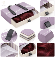 Boîte cadeau de luxe haut de gamme avec logo personnalisé pour perruques, doublure en éponge, emballage pour crème contour des yeux, sac en satin pour extensions de cheveux naturels