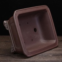 Pot à Bonsaï Artisanal en Céramique Yixing, Pot à Bonsaï en Argile Violette, Pot en Céramique Non Émaillée pour Plantes