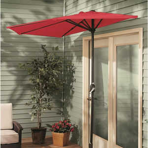 9 футов Водонепроницаемый полубоковой садовый зонт для патио 3 м открытый зонт от солнца с железным шестом для бассейна-из полиэстера - Product Image 3