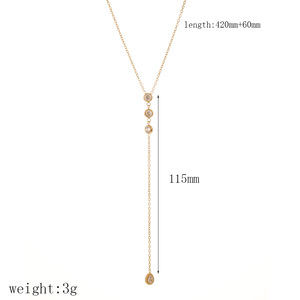 ट्रेंडी राउंड स्टेनलेस स्टील गोल्ड प्लेटेड नेकलेस जीरोमीटर लंबी चेन महिला उपहार के लिए आकर्षक हार - Product Image 5