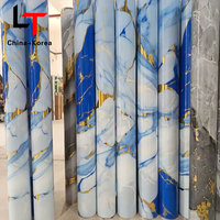 Mármol metálico Película de PVC dorado Película de decoración de transferencia de calor Rollo de estampado en caliente para fabricante de láminas de prensa al vacío Laminación dorada