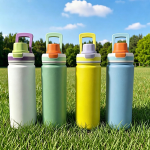 Bouteille d'eau isotherme en acier inoxydable de 550 ml avec couvercle et poignée pour les voyages en plein air - Product Image 5