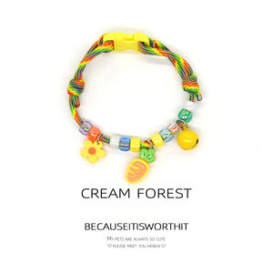 Collier de collier de chien chat anneau de cou cloche empreintes mignonnes cloche simple collier réglable coloré - Product Image 2