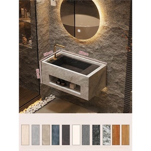 Customized Seamless Luxury MDF Face Washing Integrated Single Double Basin Smart <b>Mirror</b> Bathroom Cabinet for Hospital Use - Product Image 6
