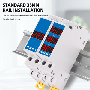 Din Rail 18 mét một pha ba pha Điện áp Meter AC 80-500V 220V 380V Modular Vôn kế Đo Chỉ số LED hiển thị kỹ thuật số - Product Image 5