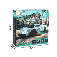 Voiture de course télécommandée 2,4 GHz 1:24 4x4 haute vitesse avec lumières, style GT, jouet de drift pour enfants