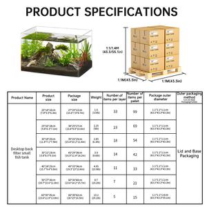 YEE Aquarium Offre Spéciale Réservoir de poissons en verre ultra clair Processus de cintrage à chaud Réservoirs de poissons de 40 gallons de hauteur - Product Image 3