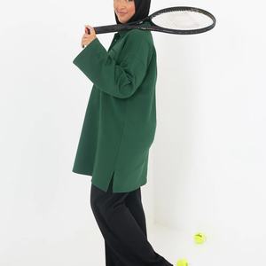 ชุดกีฬาสำหรับสตรีชาวมุสลิม เสื้อโปโลสีเขียว - Product Image 3