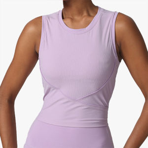 Chaleco Deportivo de Yoga Acanalado, Acolchado, Elástico, Suave, con Soporte, Antigolpes, para Correr, Fitness, para Mujer - Product Image 6