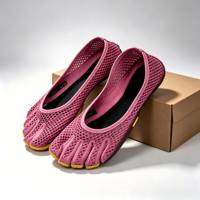 Sepatu Barefoot Lima Jari Wanita, Sepatu Flat Balet Berbahan Mesh Bernapas, Ringan, Kasual untuk Luar Ruangan, Alas Kaki Fitness Musim Panas