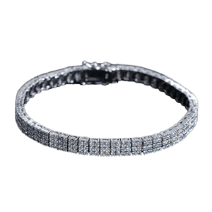 สร้อยข้อมือเทนนิสเงินแท้ S925 ประดับเพชรโมอิสซาไนต์ทรงบริลเลียนต์ขนาด 2 มม. ชุบโรเดียม สไตล์ฮิปฮอปสำหรับเด็ก ได้รับการรับรอง GRA ระดับไฮเอนด์ - Product Image 1