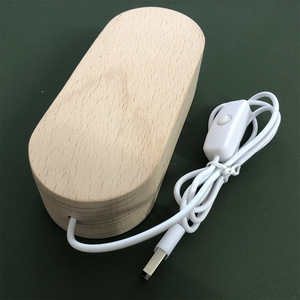 Lampe de nuit LED moderne rectangulaire en forme de petite bouteille de vin, base en bois massif avec fente DIY, télécommande, lampe en acrylique, tailles moyennes - Product Image 6