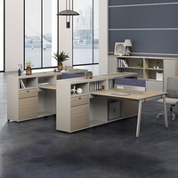 Ensemble de bureau et chaise modulaires en panneaux de bois pour employés – Poste de travail minimaliste et moderne avec table d'ordinateur