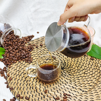 Mini-filtre à café et thé instantané en verre borosilicate transparent, écologique et moderne, avec support en bois