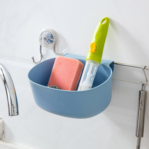 Hanging Kitchen Trash Can Round Cabinet Door Mount Storage Basket For Indoor Use Blue And Green - Product Image 4