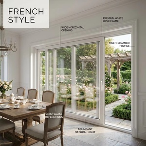 Fenêtre coulissante en <span class=keywords><strong>PVC</strong></span> de style français, double vitrage, insonorisée, pour villa et maison moderne - Product Image 1