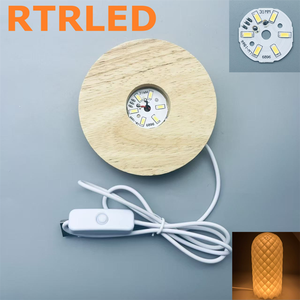Base in Legno Intagliata a Mano per Esposizione, Supporto Cilindrico per Luce Notturna LED, Decorazione per Cameretta Bambini - Product Image 2