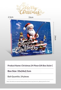 Ensemble de leurres de pêche en eau douce imprimés SWORDFISH, appâts artificiels durs en ABS, lot de 24 boîtes surprises, cadeau pour la pêche au bar avec hameçons - Product Image 3