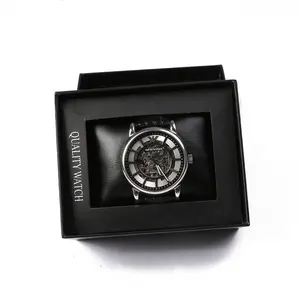 günstige schwarze geschenkbox aus Papierkarton für intelligente Uhren Verpackung für Herren Großhandel mit Kissen
