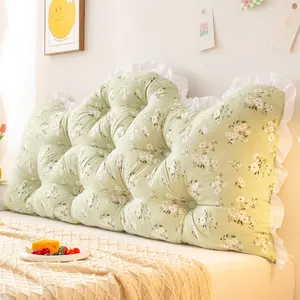 Tissu de coton de lavage personnalisé de dessin animé mignon frais doux relaxant lit de jour lecture tête de lit oreiller