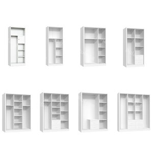Armoire en acier durable avec <span class=keywords><strong>porte</strong></span> <span class=keywords><strong>coulissante</strong></span> et tiroir avec <span class=keywords><strong>miroir</strong></span> pour la chambre à coucher - Product Image 3