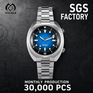 <span class=keywords><strong>Reloj</strong></span> con Logotipo Personalizado para Hombre, 42 mm, Morado, de Buceo, 20 Bares, Deportivo, de Acero Inoxidable, con Correa de Acero Inoxidable, Corona Atornillada, Relojes OEM - Product Image 1