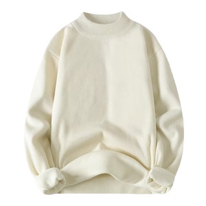 <span class=keywords><strong>Pull</strong></span> chaud pour homme en tissu mélangé polyester, couleur unie, col mi-haut, haute élasticité, style européen et américain, automne-hiver - Product Image 5