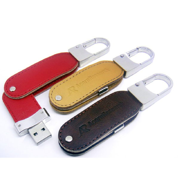 Promotion KeyChain Swivel Leather 32Gb USB Flash Drive Pen Compatible USB Interface Multiple Capacities-64Mb 16Mb 512Mb
