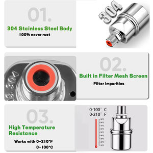 1/2 "304 из нержавеющей стали Автоматический Поплавковый шаровой клапан для резервуара для воды, бака для крупного рогатого скота, скота, бассейна, желоба - Product Image 3