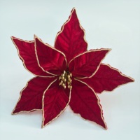 Fleurs artificielles de Poinsettia pour décoration de Noël, idéales pour couronnes, de haute qualité, pour affichage festif en maison, centre commercial, taille personnalisée, cérémonie