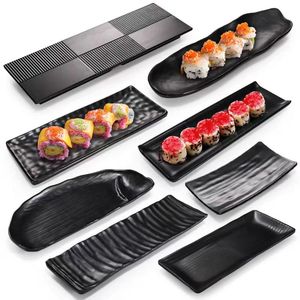 Nhật Bản Phong Cách Đen <span class=keywords><strong>Sushi</strong></span> Nhựa Phục Vụ Các Món Ăn Bán Buôn Không Thể Phá Vỡ Nhà Hàng Biểu Tượng Tùy Chỉnh Melamine Món Khai Vị <span class=keywords><strong>Sushi</strong></span> Tấm - Product Image 6