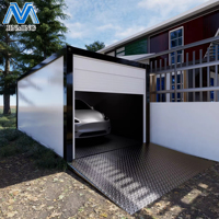 Garage/Entrepôt Moderne Préfabriqué Pliant en Conteneur pour Voiture, Structure en Acier, Rangement Portable, Abri Mobile pour Voiture avec Porte Enroulable